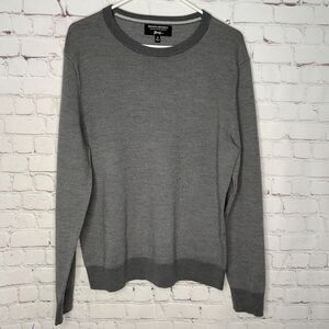 Banana Republic Baruffa Sweater‎ Men's Medium Gray Italian Merino Wool Pullover